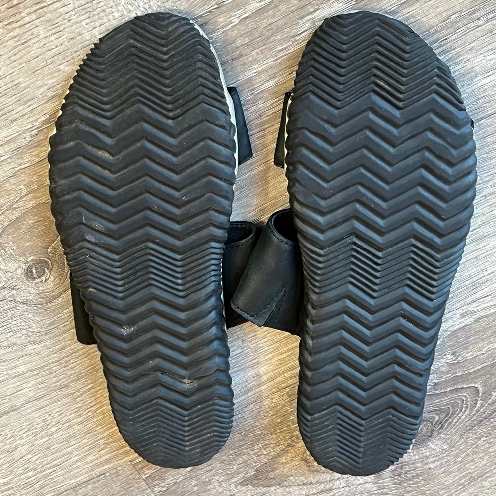 Sorel Out n About Plus Slide Sandals Black‎ Leather Womens 9 UK 7 EU 40 - Picture 7 of 8